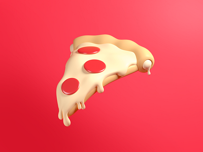 Pizza 3d c4d design food icon illustration pizza render