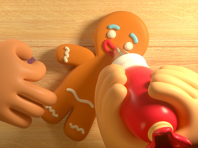 Cookie 3d c4d character cookie design illustration render