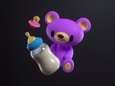 TEDDY 3d baby c4d character cute design icon illustration render teddy