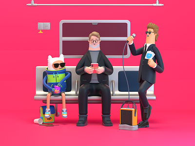 PEOPLE 3d c4d character design finn illustration people render singer subway