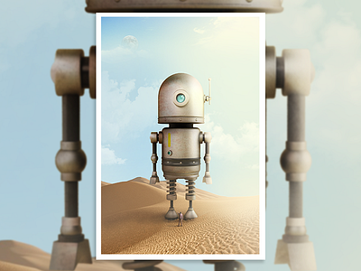 Natural Robot 3d character digitalart natural photography poster render robot
