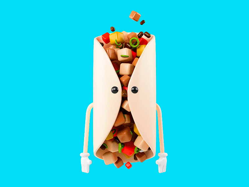 Comida con ojos y otras cosas 3d c4d character food illustracion render