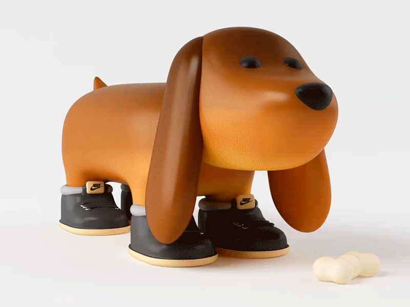 Dog Happy 3d c4d character dog happy illustracion shoes