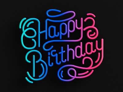 Happy Birthday 3d happybirthday lettering type