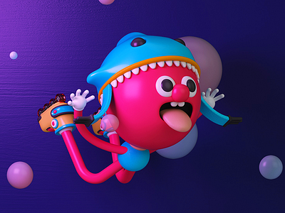 Chicles 3d c4d candy character illustration