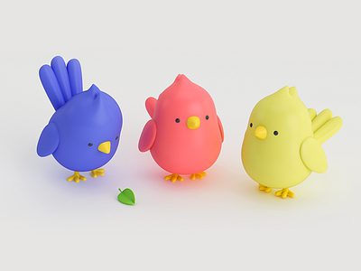 BIRDS COLORS 3d bird c4d character design fun toys