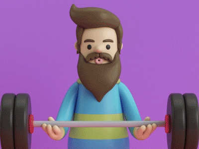 HIPSTER EXERCISE 3d character exercise hipster man