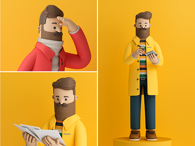 CHARMING MAN 3d c4d character charming design hi illustration man