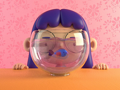 FISH 3d c4d character design fish girl illustration render