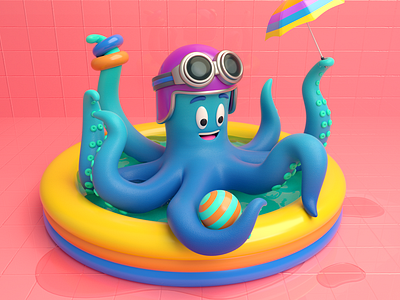 OCTOPUS 3d c4d character design illustration octopus render