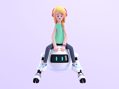 ARTIST 3d artist c4d character design girl illustration render robot