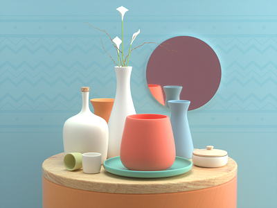 STILL LIFE 3d c4d ceramic design illustration render stilllife things