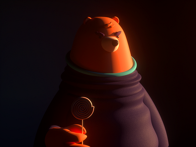 BEAR CANDY 3d bear c4d candy character design illustration render shadow