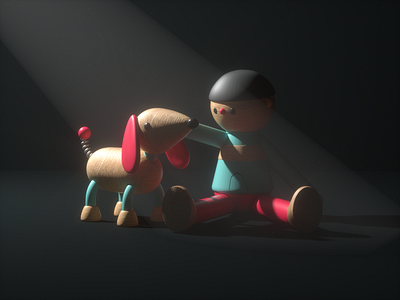 DOG & MAN 3d c4d character design dog illustration man render