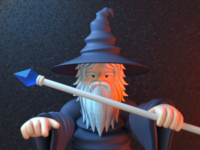WIZARD 3d c4d character design illustration magic render wizard