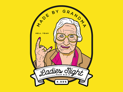 Made By Grandma - Ladies Night Pale Ale ale beer enappstudio ladies night made by grandma pale ale sticker