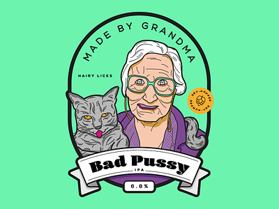 Made By Grandma - Bad Pussy IPA ale bad pussy beer enappstudio made by grandma pale ale sticker