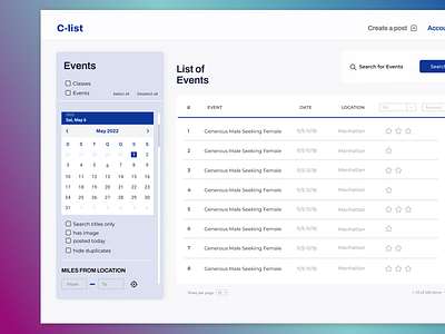 Event Planner UI - Design