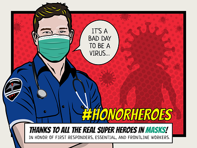 #HonorHeroes adobe adobe illustrator coronavirus covid19 digital signage honor heroes popart risevision signage