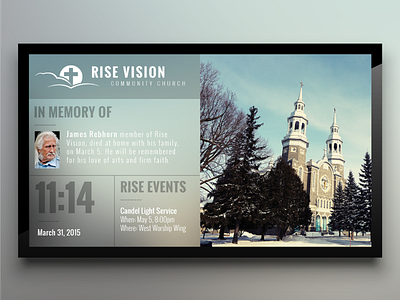 Church for Digital Signage blue church digital events grey layout signage time