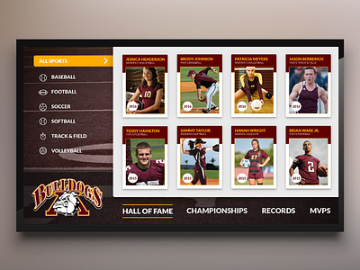 Madison High School Digital Signage bulldogs digital signage hall of fame madison high school mvps screen sports touch trophies