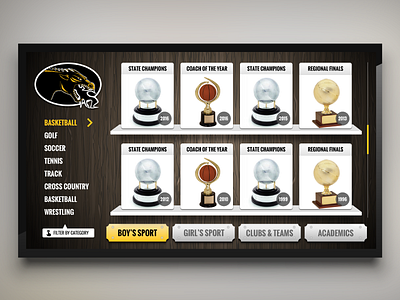 Cameron High School Digital Signage digital high school plaque rise signage sports trophy vision wood yellow