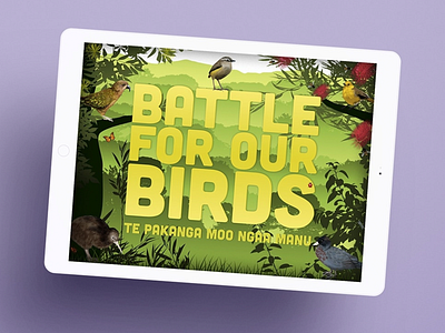 Battle for Our Birds - Department of Conservation app design illustration ui