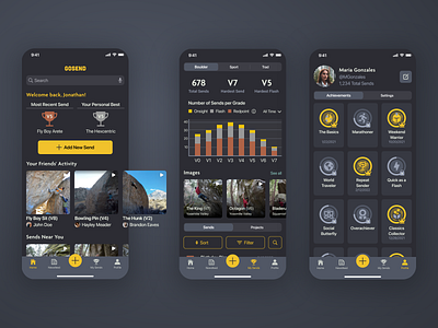 GoSend | Climbing App app climbing design ui ux