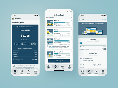 Nest Egg | Money Saving Tool and Financial Tracking App app branding finance ui ux