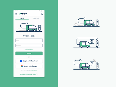 ZapEV | EV Charging Station Finder Illustrations