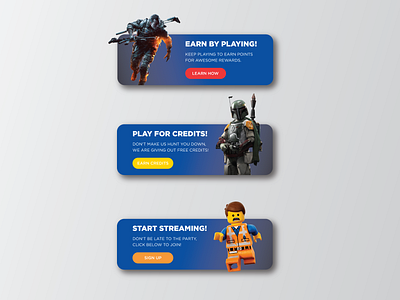 Gaming Website Buttons