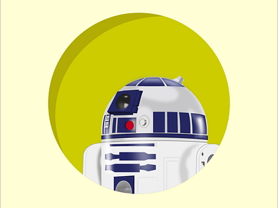 R2-D2 droid illustration illustrator r2d2 star wars yellow