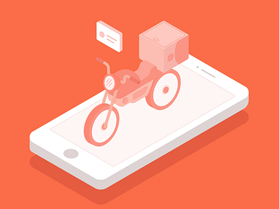 Isometric Moto app illustration isometric