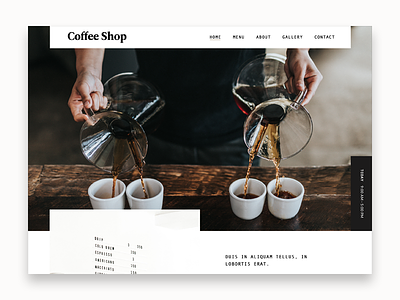 Coffee Shop cafe coffee landing minimal restaurant simple typography web design website