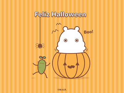 👻 Felíz Halloween 🎃 character character design cute cuy design diseño diseño de personaje diseño gráfico graphic design halloween illustration illustratormar ilustracion kawaii luckythecuy personaje peru pumpkin spooky