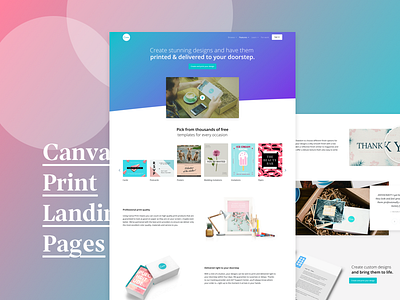 Canva Print Landing Page landing page web design