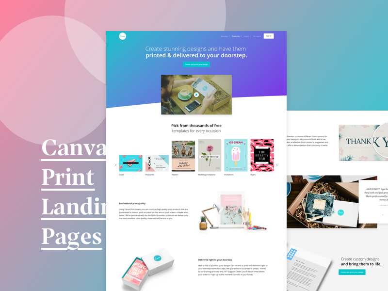 Canva Print Landing Page By Stel De Vera On Dribbble