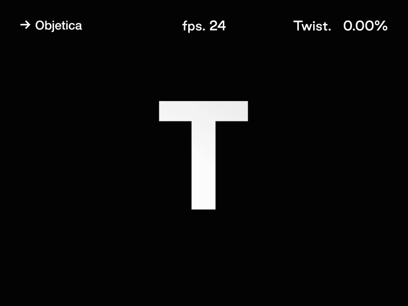 Objectica - Twist 3d animation c4d design typography ui ui design uiux ux vector