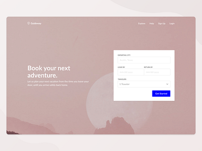 Guideway - Landing Page booking clean landing page minimal product design travel