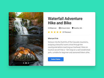 Hiking Card Component Concept card clean component concept design figma minimal product design travel ui