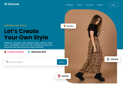 Landing Page Fashion DomStudio ui ux website design