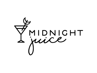 Midnight Juice alcohol bar branding cocktail drink logo