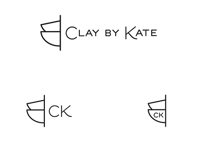 Clay by Kate logo artist black and white brand identity logo logo design mark modern simple