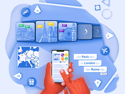 Travel App app design illustration