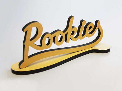 Rookies Type Trophy lettering mdf trophy wood