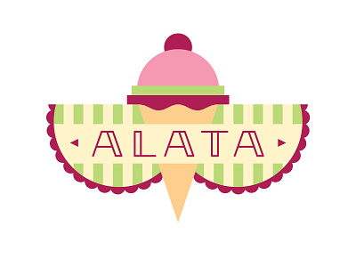 Alata Ice Cream Deco Logo art deco branding lettering logo rough sketch type