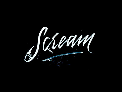 Scream calligraphy custom lettering pen dirty horror inverted lettering movie splatter