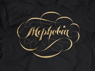Mephobia Lettering Take 2 contrast flourishes lettering ornament spencerian type work in progress
