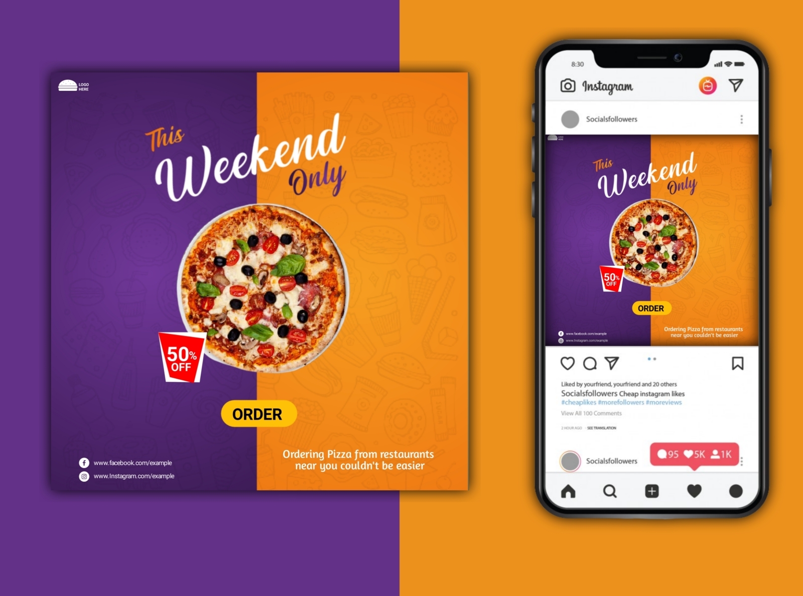 Restaurant Social Media Banner Design by Mst. Aklima Begum on Dribbble