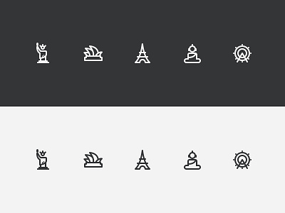 Daily UI #008 - Landmarks Icons